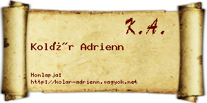 Kolár Adrienn névjegykártya